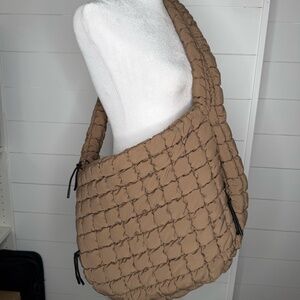 Quilted Tote Bag Large Carryall Puffer Shoulder Bag Hobo Bag